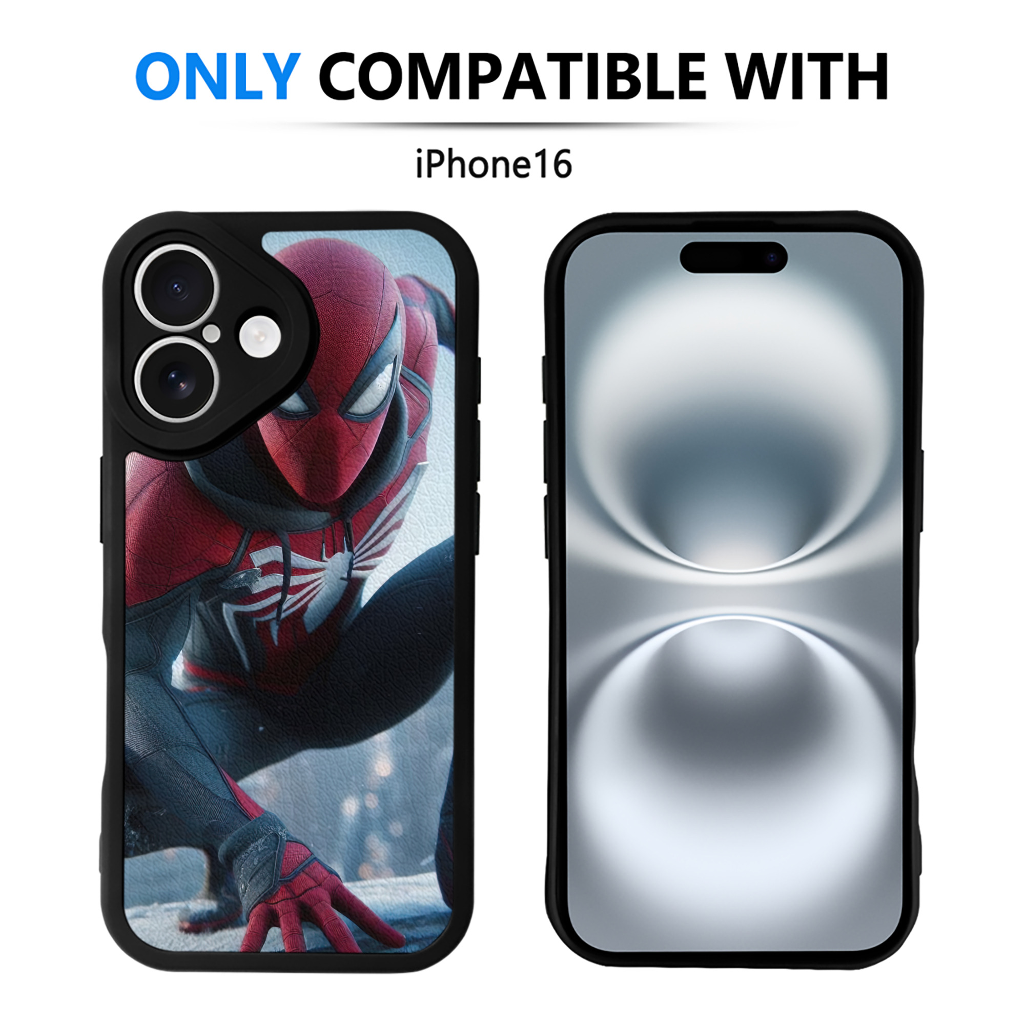 Spider Man スパイダーマン 【iPhone 16シリーズ対応】シリコンスマホケース（レザー調） 材質：シリコン